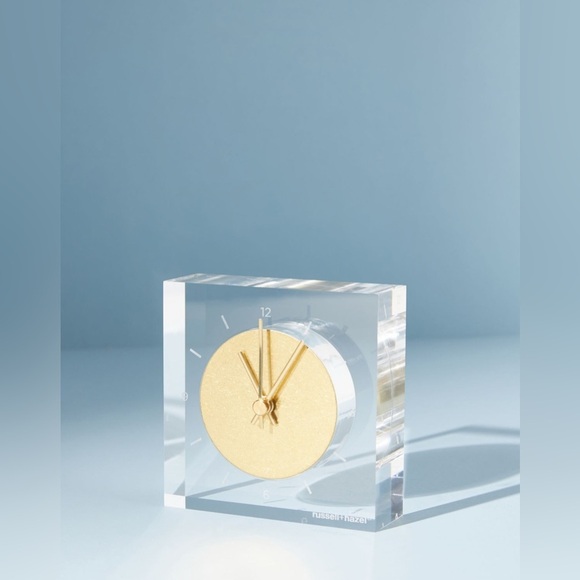 Acrylic Gold Anthropologie Clock Decorative Accent Office Home